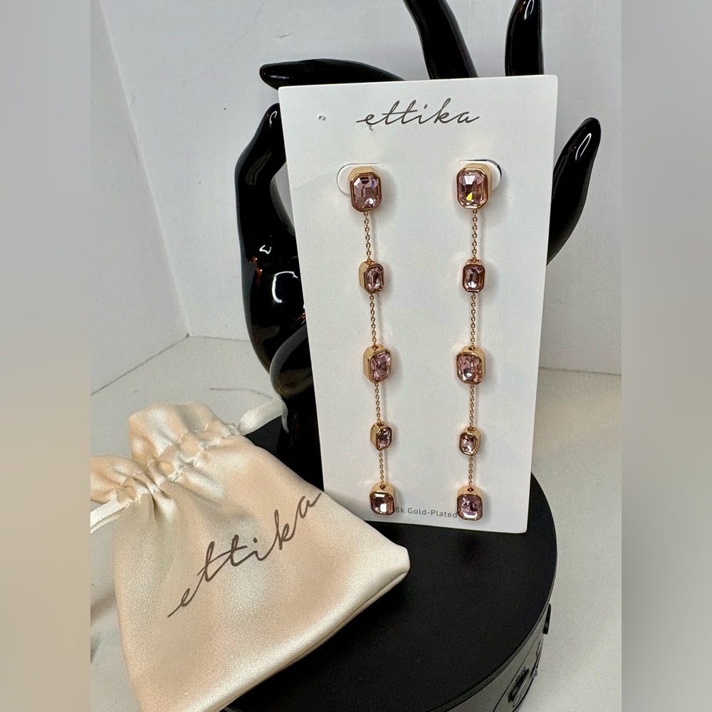 Ettika 18K Gold plated Earrings W/Pouch ~ New